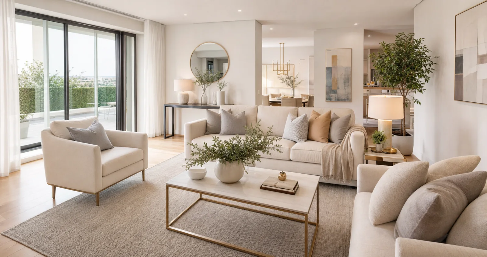 Sala preparada para valorização imobiliária